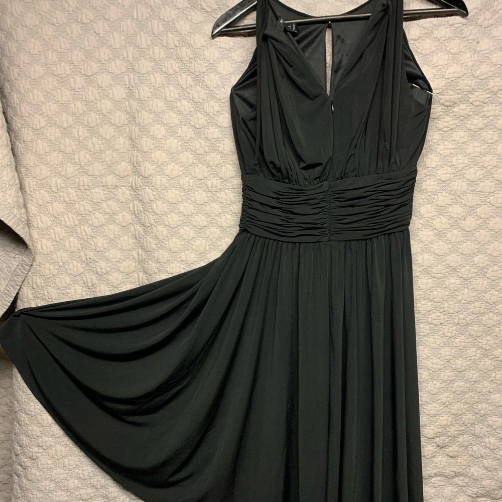 Black dress;  mid calf length